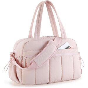 Women Coral Pink Imported Lightweight Water Resistant Travel Gym Carry On Bag